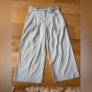 Ann Taylor wide leg cropped pants with belt 4p